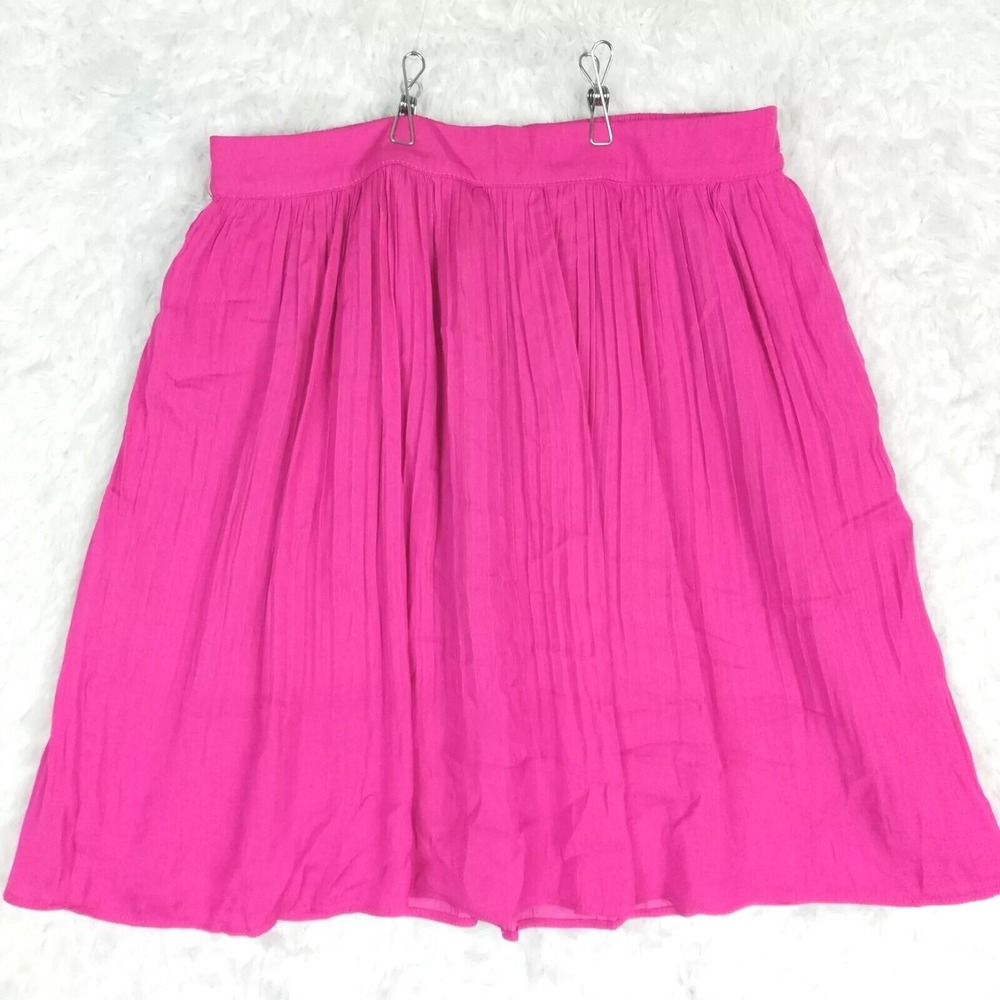 Rachel Zoe Womens Skirt Accordion Pull On Pink Above Knee Lightweight S New
